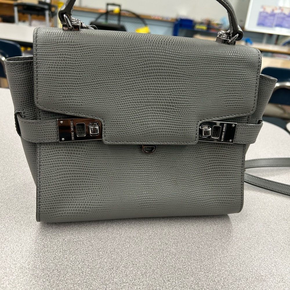 Henri Bendel Gray Satchel Bag SCARF FREE with bag
